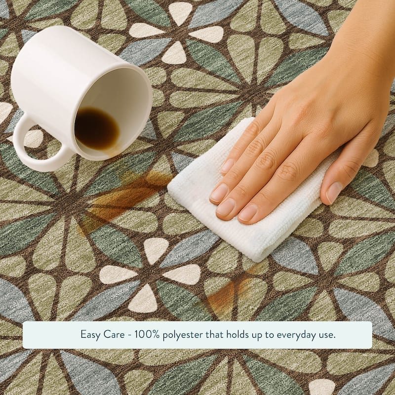 Machine Washable Indoor/ Outdoor Mosaic Pablo Chantille Rug