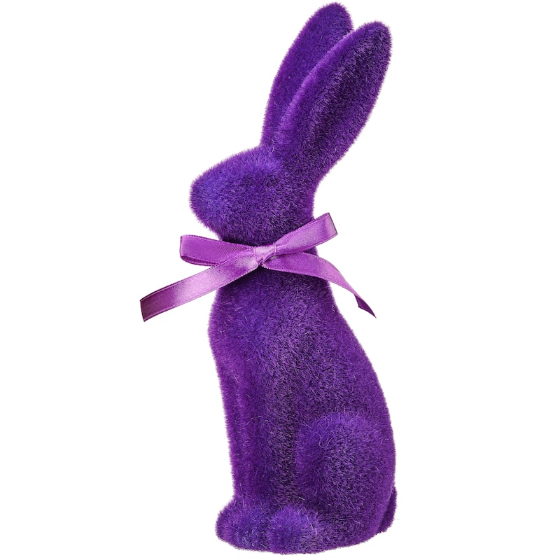 Terracotta Flocked Bunny 9.25" - 9.25