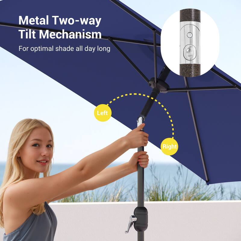 BONOSUKI 6.5x6.5Ft Patio Market Umbrella Weather-Resistant Frame