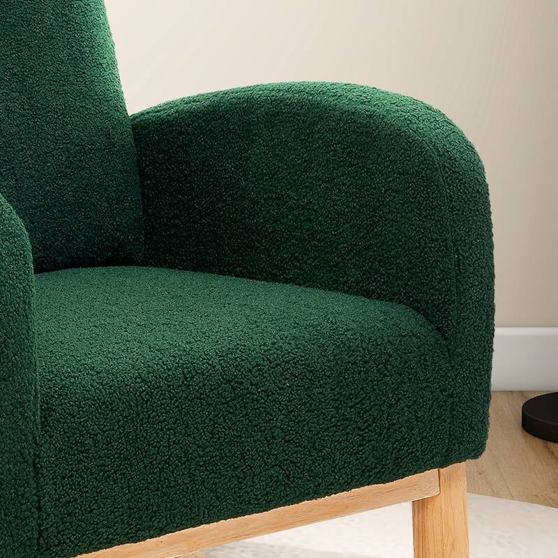 Rocking Chair with High Back and Side Pocket