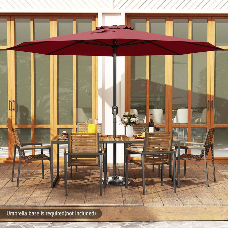 Costway 12 FT Patio Umbrella Outdoor Market Umbrella with Crank Handle