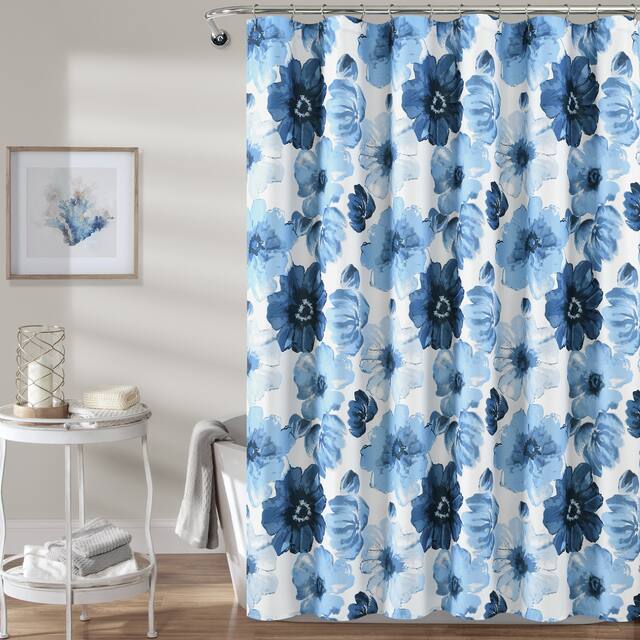 The Gray Barn Dogwood Shower Curtain - Navy & White - 72" x 72"
