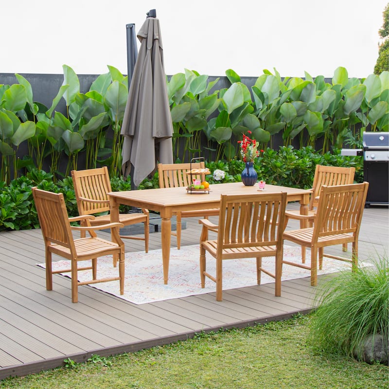 Cambridge Casual Ventura 7-piece Teak Outdoor Dining Set - Natural Teak