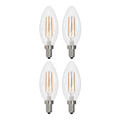 Bulbrite Pack of (4) Dimmable Clear Filament B11 Candelabra (E12) LED Bulb
