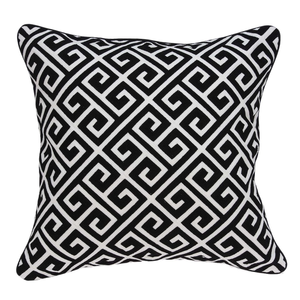 20" x 7" x 20" Cool Transitional Black and White Pillow Cover With Poly Insert