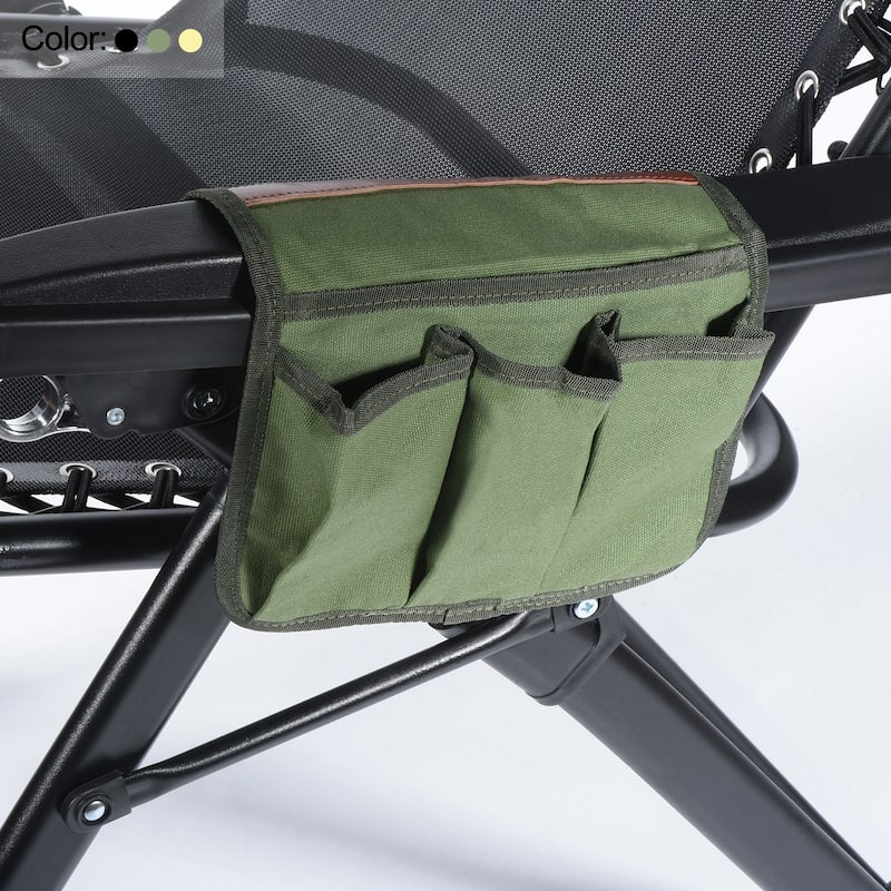 Chair Armrest Organizer, Outdoor Chair Arm Rest Magazines Bag, Green