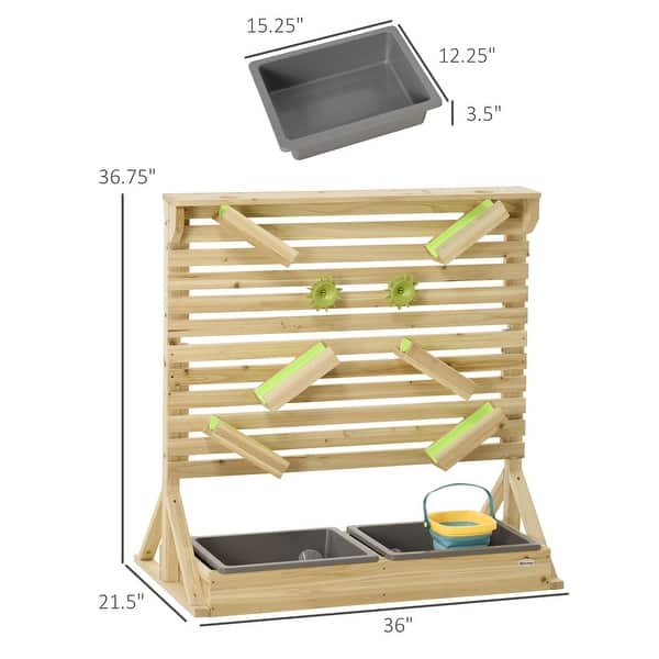 dimension image slide 0 of 3, Kids Picnic Table with Umbrella and Storage Inside, Sand and Water Table, Kids Outdoor Furniture, Wooden Bench Backyard