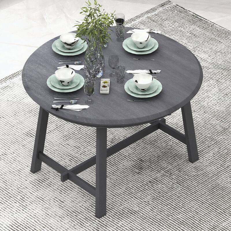 Round Extendable Wood Dining Table
