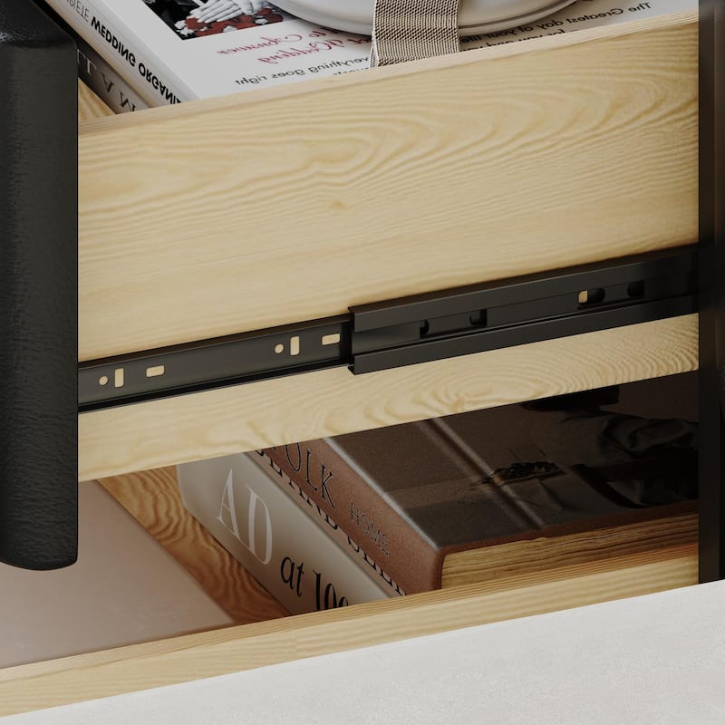 20" Modern Bedroom Nightstand with 2 Drawers, Bedside End Tables
