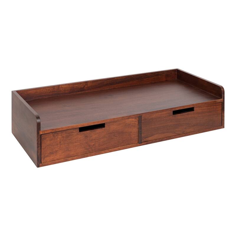 Kate and Laurel Kitt Floating Shelf Console Table - 28x12x6.5 - Walnut Brown