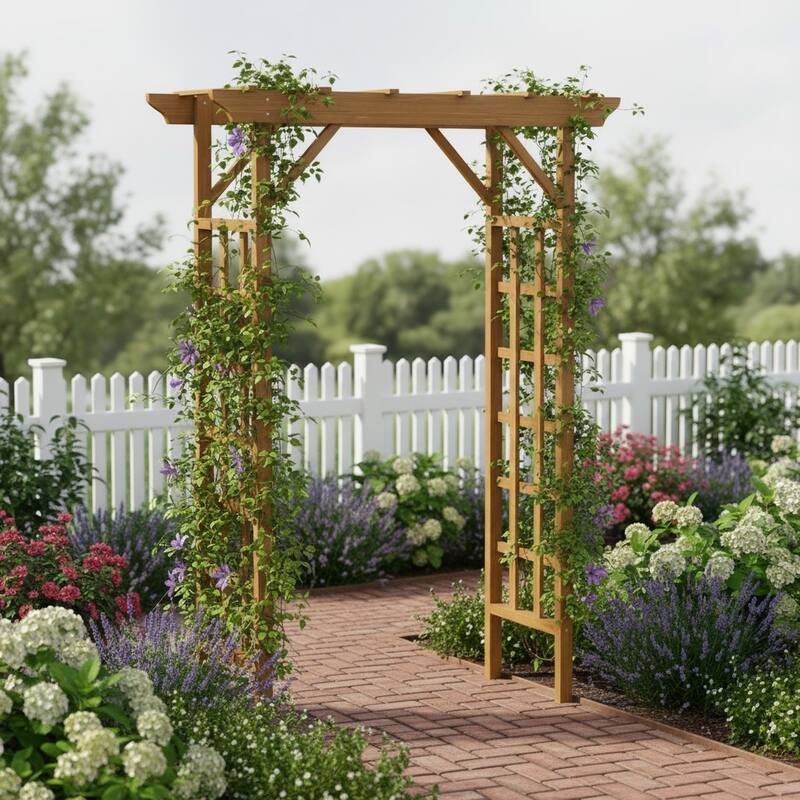 Anmytek Garden Arbor Trellis Outdoor Wedding Arch Plant Climbing Backyard Decor