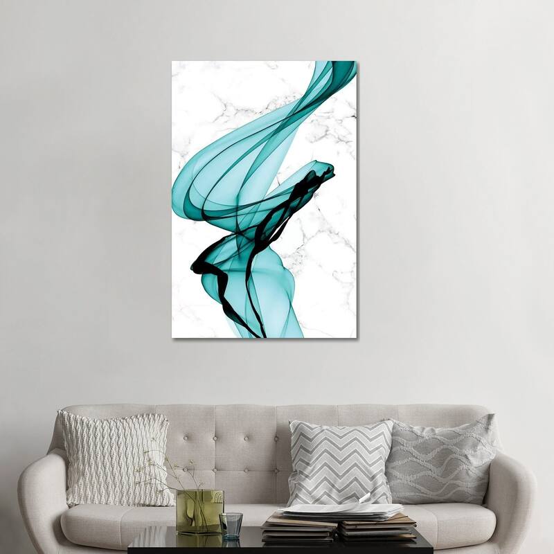 iCanvas "Teal Ribbons I" by Irena Orlov Canvas Print - 48x32x1.5