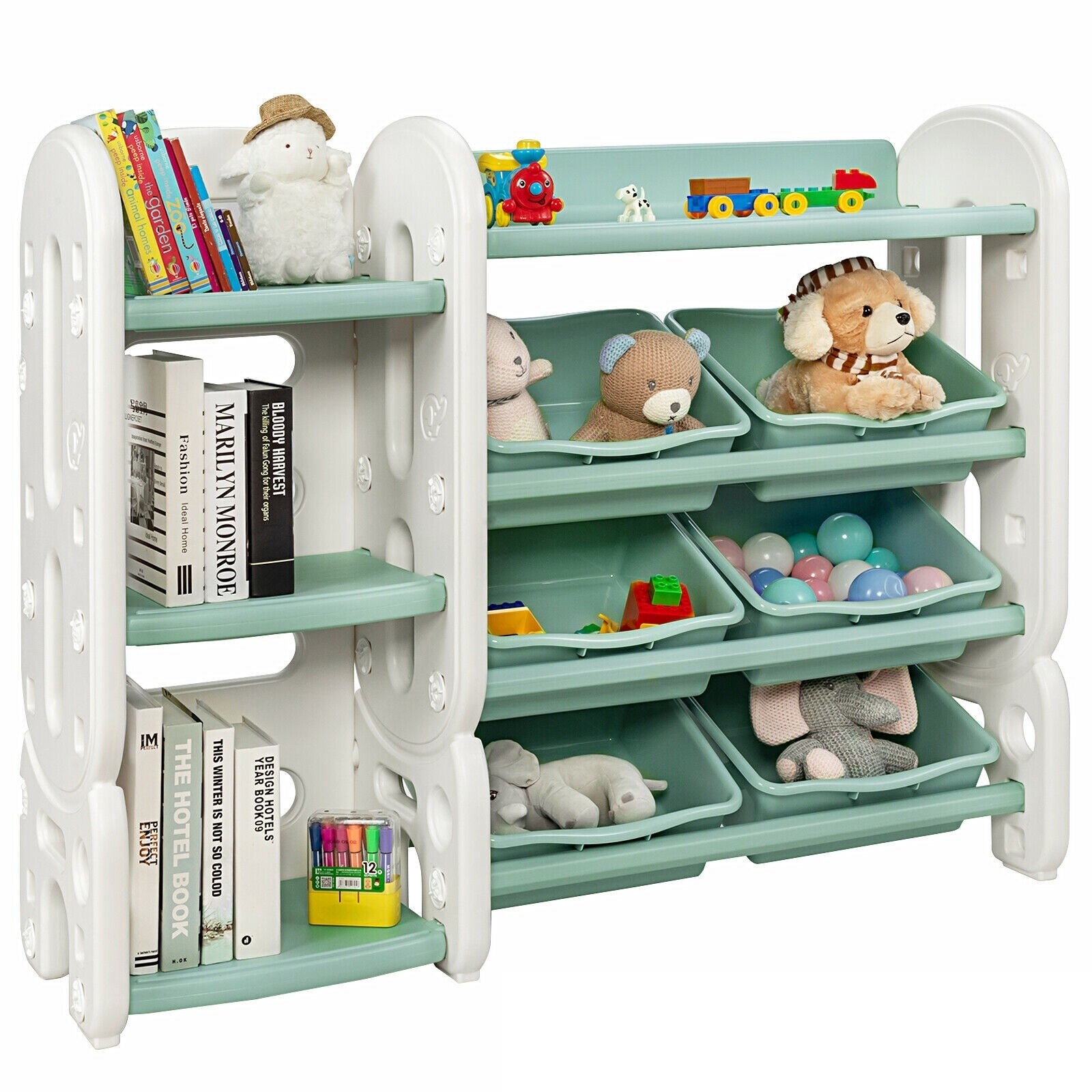 Kid Toy Storage Cabinet 3 Drawer Chest with Wheels Large Storage Cube Shelf  - 40 x 13 x 24.5 (L x W x H) - On Sale - Bed Bath & Beyond - 34040667