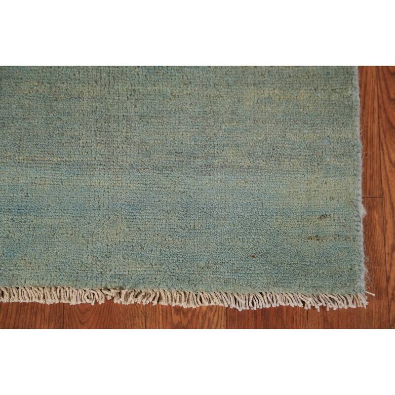 Green & Blue Modern Gabbeh Oriental Area Rug Handmade Wool Carpet - 3'9" x 5'11"