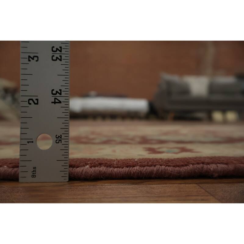 Hand Knotted Oriental 100% Wool Carpet Traditional All-Over Red Ziegler Area Rug - 3' 9'' X 2' 1''