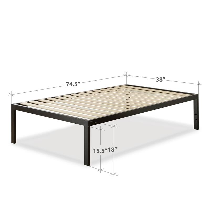 Priage by ZINUS 18-inch High Black Metal Platform Bed Frame - Twin