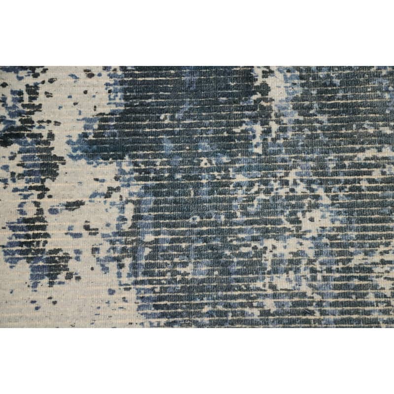 Hand Knotted Oriental Viscose Silk Carpet Modern Abstract Multi-Colored Abstract Area Rug - 4' 0'' X 2' 0''