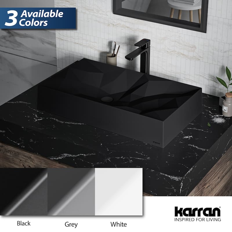 Karran Diamond Quartz 28 inch Bathroom Vessel Sink