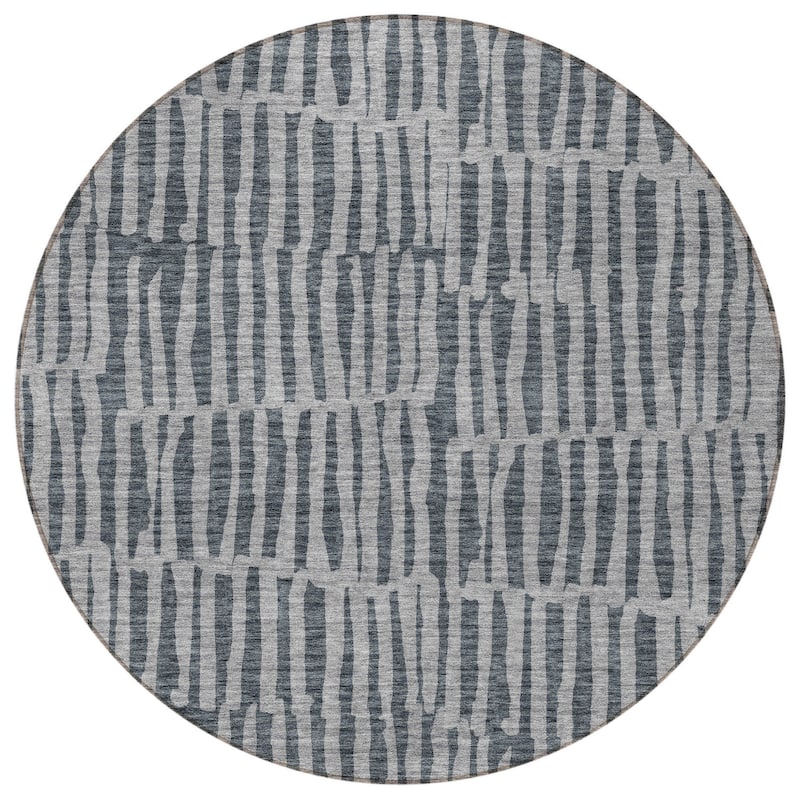 HomeRoots Striped Transitional Rectangle Outdoor Rug