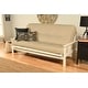 preview thumbnail 22 of 34, Porch & Den Kern Antique Wood Futon Set with Innerspring Mattress Canton Cream