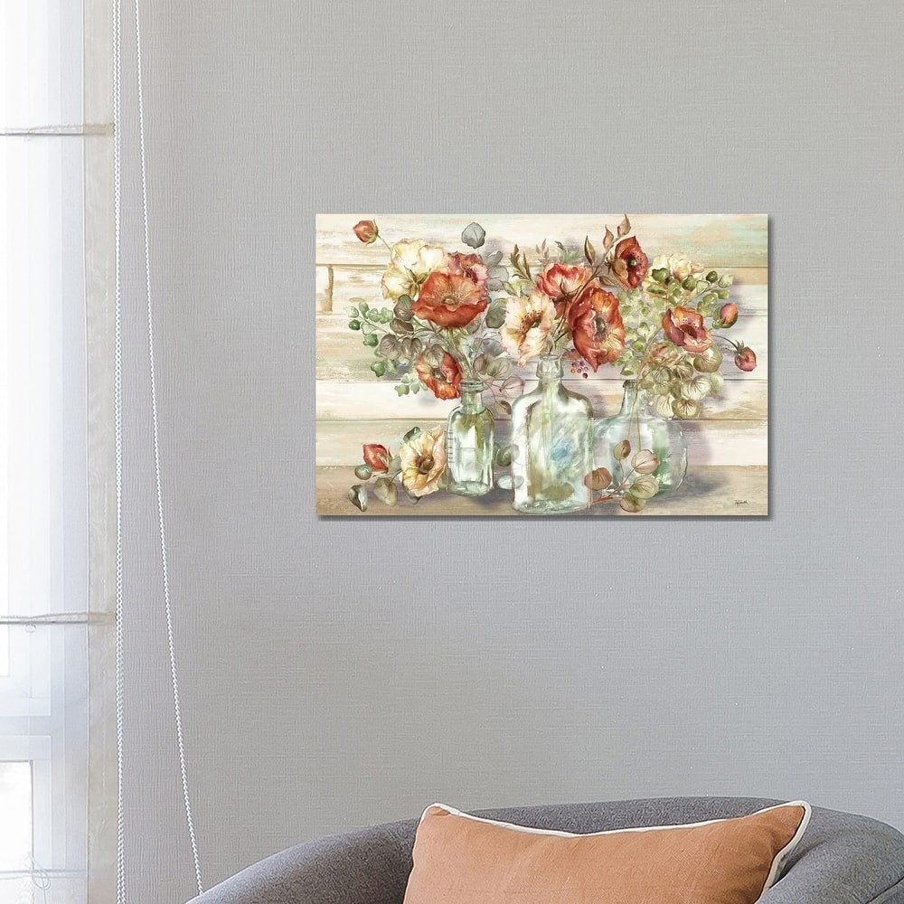 iCanvas "Spice Poppies and Eucalyptus In Bottles Landscape" by Tre Sorelle Studios Canvas Print