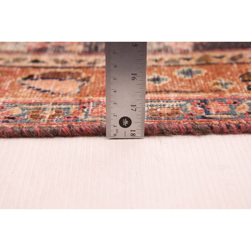 ECARPETGALLERY Hand-knotted Antalya Vintage Burgundy Wool Rug - 9'6 x 12'7