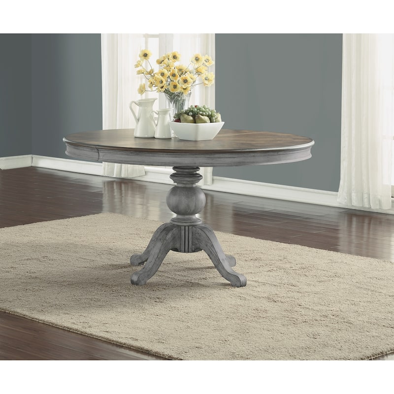 Plymouth Gray Wood Pedestal Dining Table - 72" x 30" x 54"