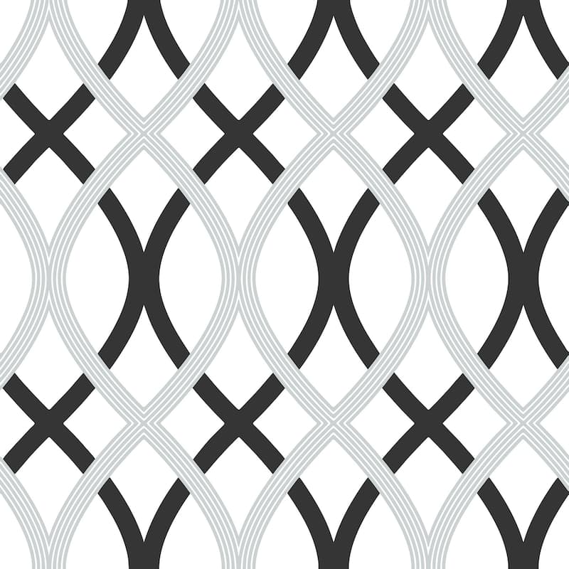 NuWallpaper Black and Silver Lattice Peel & Stick Wallpaper - 216in x 20.5in x 0.025in
