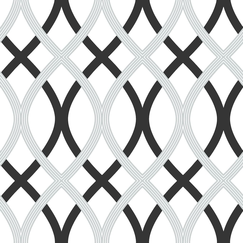 NuWallpaper Black and Silver Lattice Peel & Stick Wallpaper - 216in x 20.5in x 0.025in
