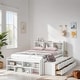 preview thumbnail 2 of 7, Full Size Platform Bed with Bookcase Headboard, Under Bed Storage Drawers and Bed End Storage Case, White