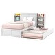 preview thumbnail 10 of 9, Twin/Full Kids Wooden Platform Bed with Trundle Storage Headboard