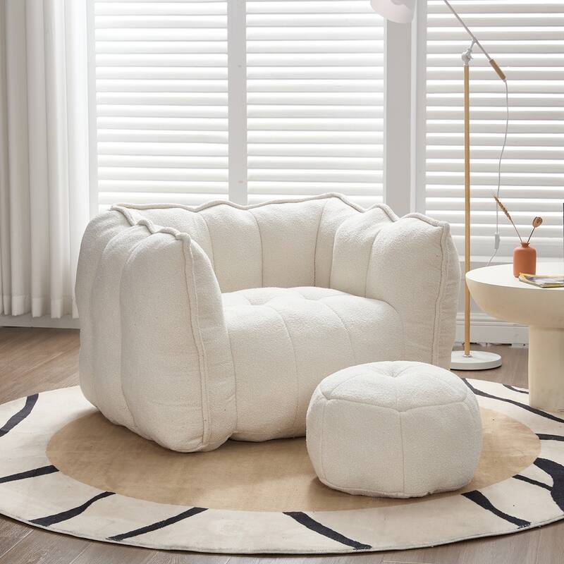 Soft Comfortable Bean Bag Chair with Footstool for living room and bedroom