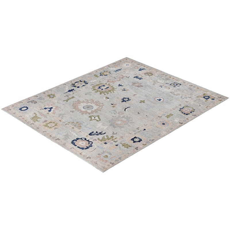 Oushak One-of-a-Kind Hand-Knotted Area Rug - Gray - 8' 0" x 9' 9"