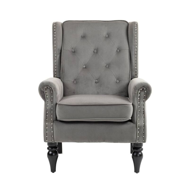 Modern Accent Chair with Sturdy Wood Legs