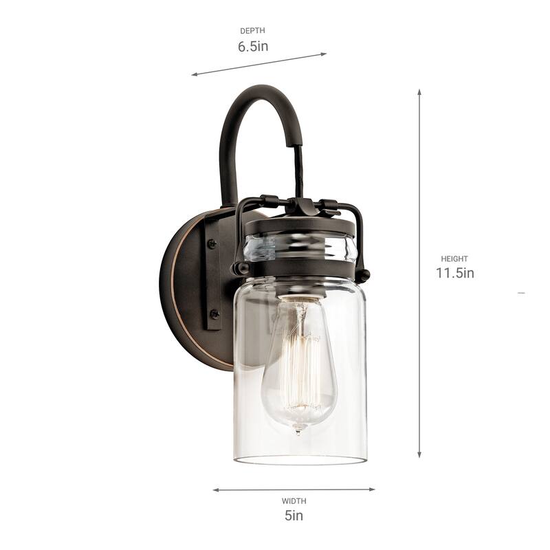 Kichler Lighting Brinley Collection 1-light Olde Bronze Wall Sconce
