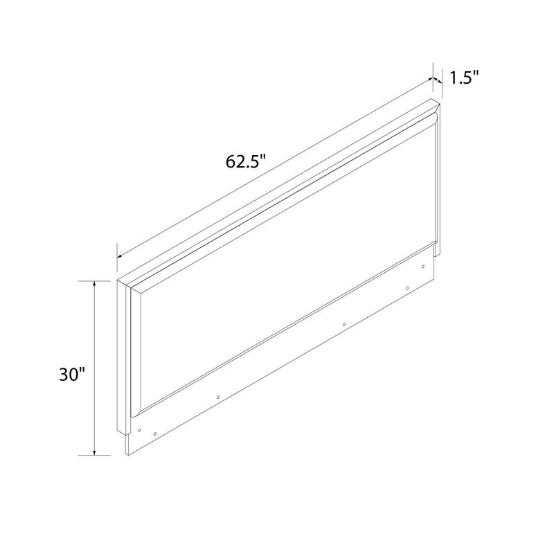 Roomfitters Upholstered Wood Headboard with Canvas Fabric Panel, Modern Minimalist