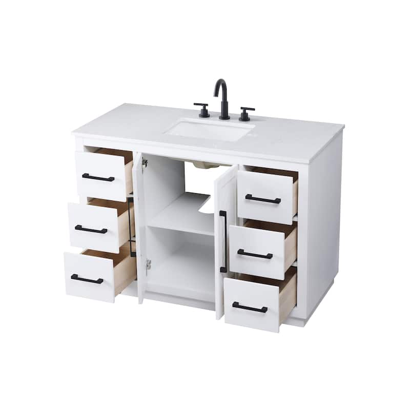 Elegant Lighting VF29048 Chase 48" Free Standing Single Basin Vanity