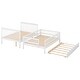 preview thumbnail 10 of 26, White Full Over Full Bunk Bed with Trundle, Built-in Staircase and Storage Shelves