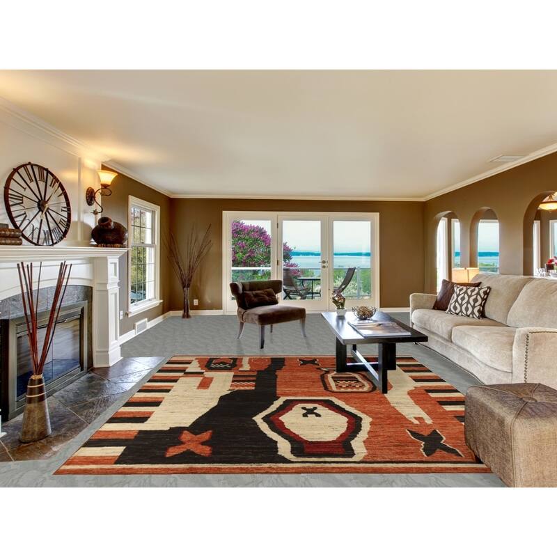 Moroccan Oriental Area Rug Handmade Bedroom Wool Carpet - 8'6" x 9'11"