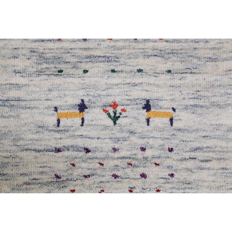 Gabbeh Indian Area Rug Handmade Living Room Wool Carpet - 7'11" x 9'10"