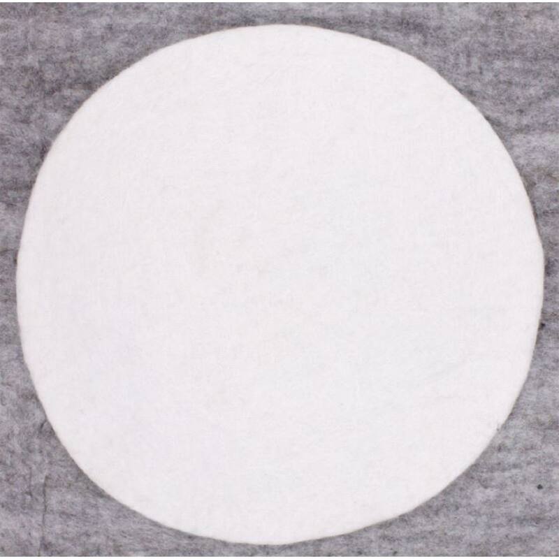Round Solid Wool Placemat - 13.5" - White