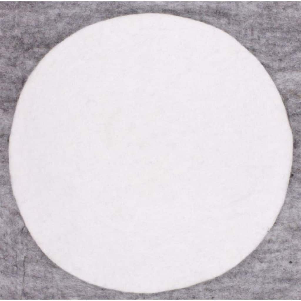 Round Solid Wool Placemat - 13.5" - White