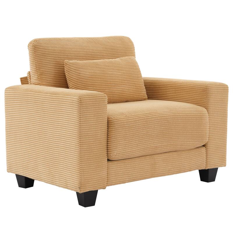 Corduroy Widened Single Sofa Chair, A Extra Lumbar Pillow