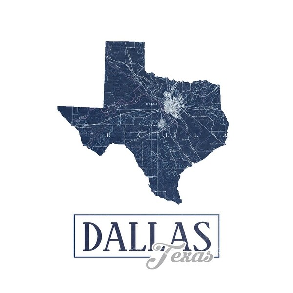 Dallas Texas Map City State Outline Lantern Press Artwork Art Print Multiple Sizes Available 9 X 12 Art Print