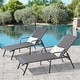 preview thumbnail 15 of 72, Outdoor Patio Lounger Aluminum Adjustable Chaise Lounge Chairs with Arms (Set of 2/4) - See Picture