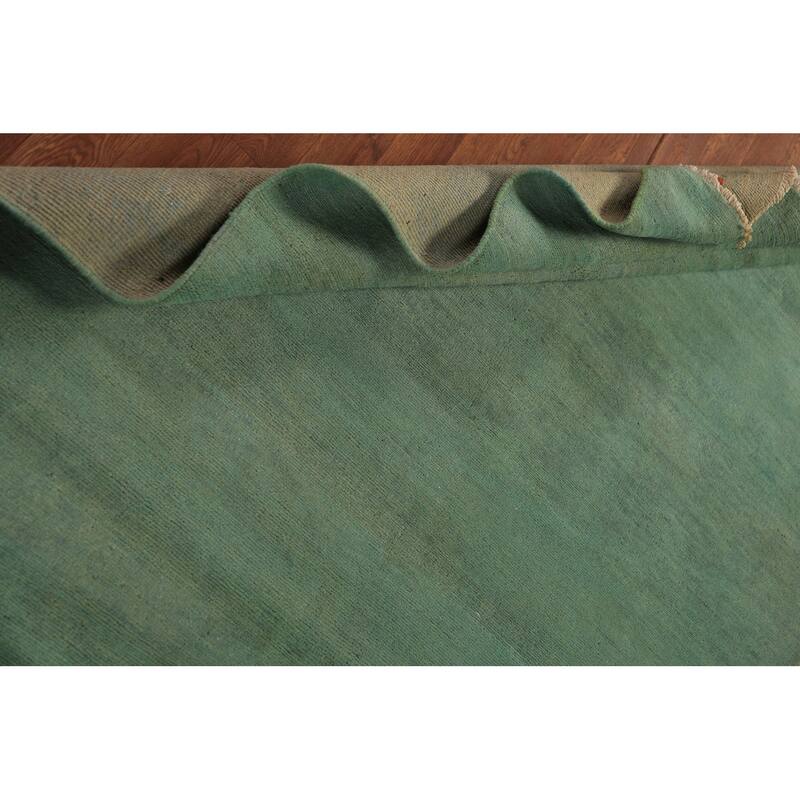 Green Gabbeh Modern Area Rug Handmade Wool Carpet - 4'10" x 6'7"