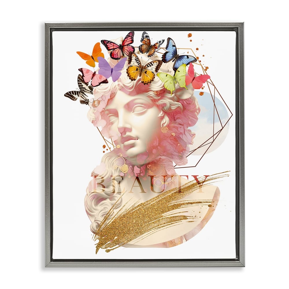 Stupell Beauty Statue Portrait Framed Floater Canvas Wall Art Design By Susan Arnot