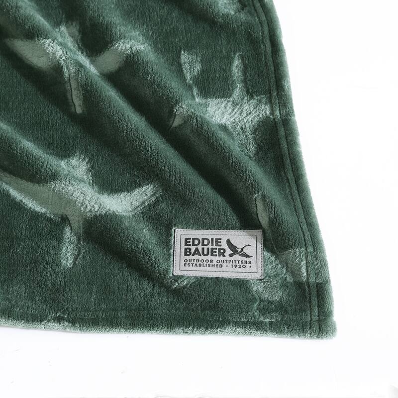 Eddie Bauer Geese Embossed Signature Plush Throw Blanket