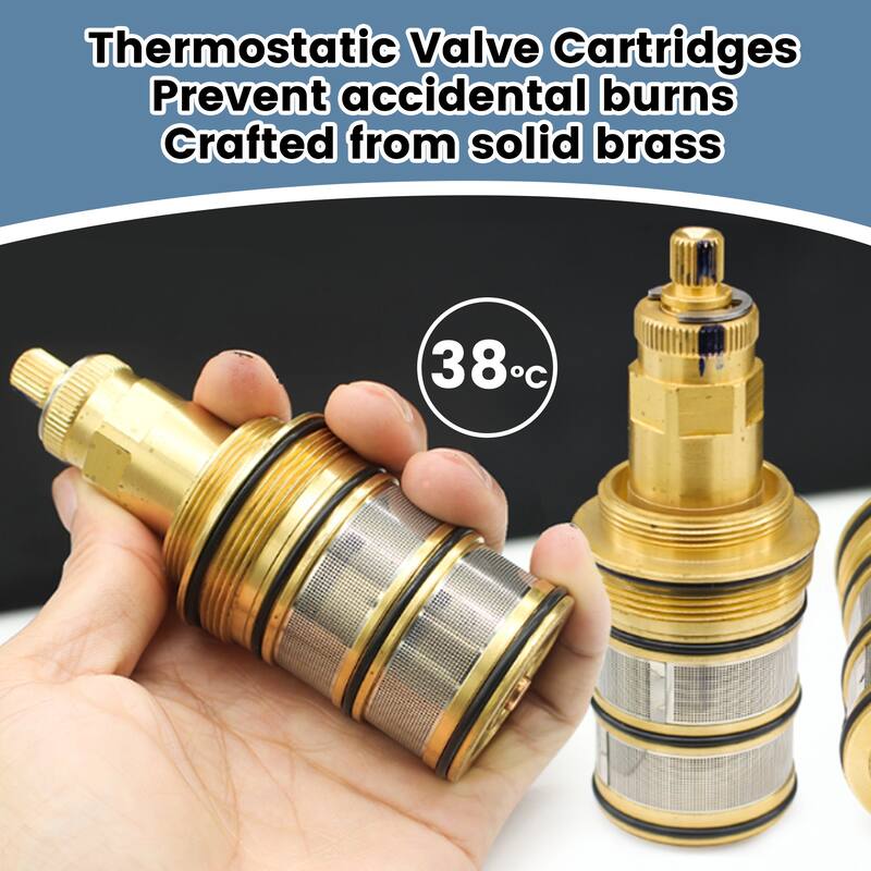 47"H Solid Brass Thermostatic Shower System with Rough-In Valve
