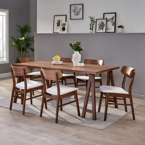 Mid century modern 7 piece dining set sales